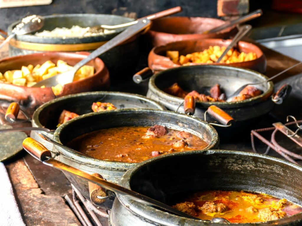 Pots of foods from Brazil
