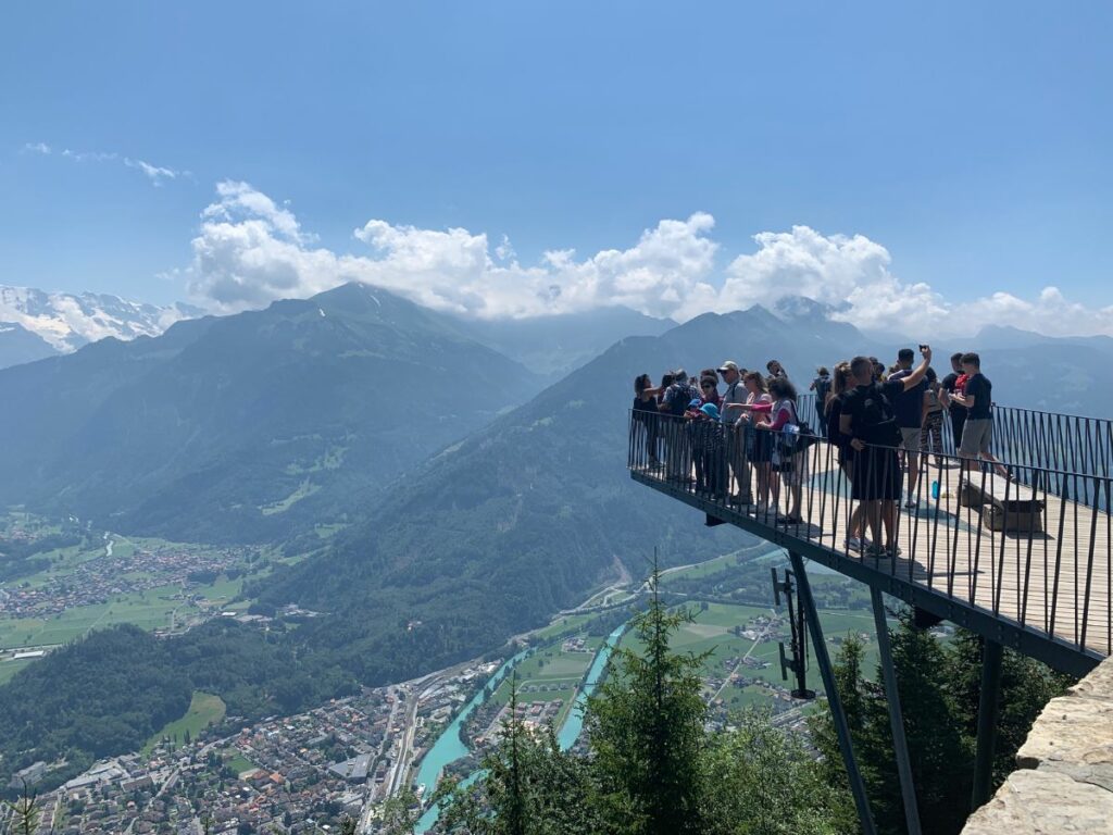 The lookout platform Harder Kulm Switzerland