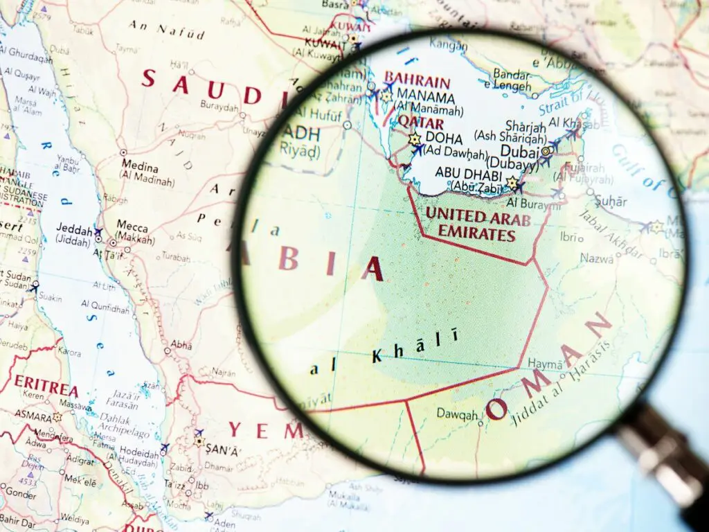 map of the UAE and dubai