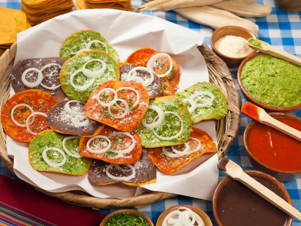 tostadas in basket guatemala