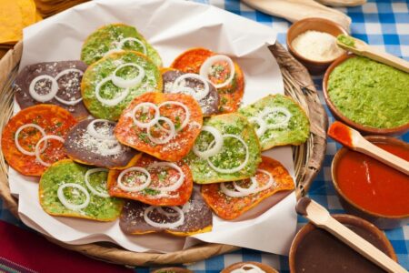 tostadas in basket guatemala