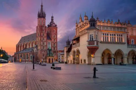 St Mary's church at night - 2 days in Krakow itinerary