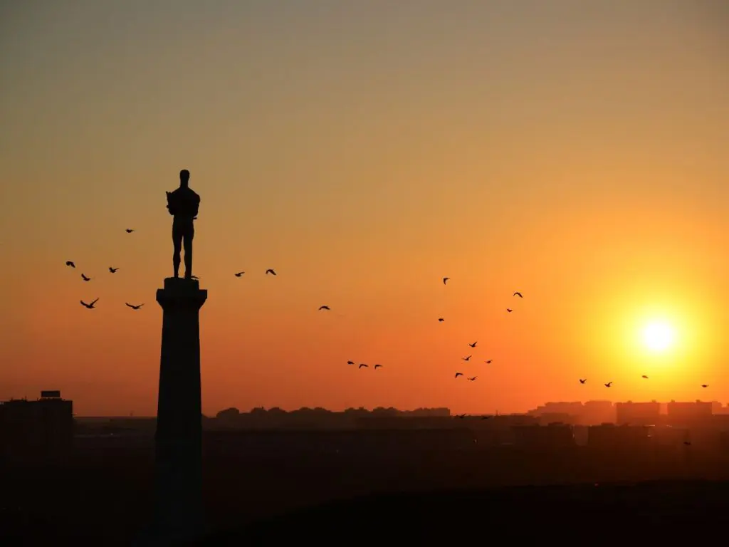 2 days in Belgrade Itinerary - Victor Monument in Belgrade at sunset- Canva