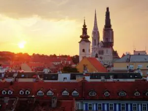 2 days in Zagreb itinerary Zagreb at sunset - Canva